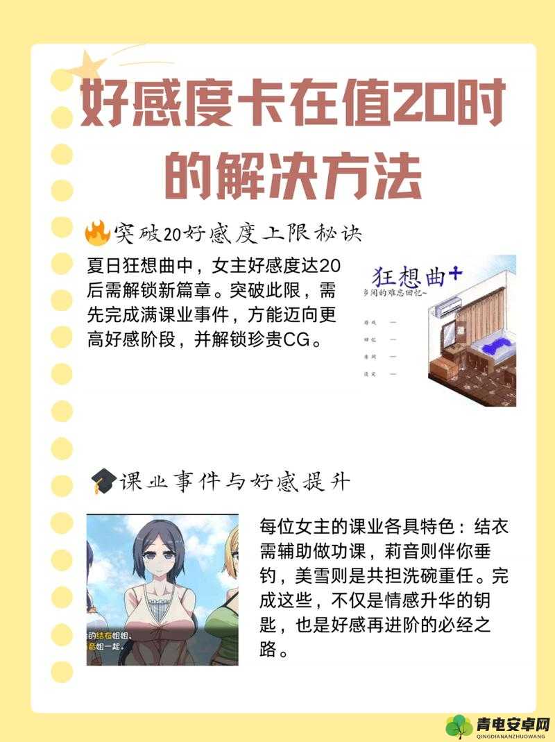 樱桃湾之夏游戏攻略，全面解析角色好感度提升方法与技巧