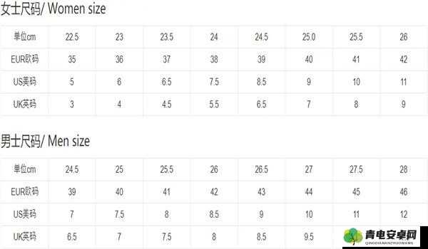 亚洲尺码、欧洲尺码 2023 更新：选对尺码，舒适自在