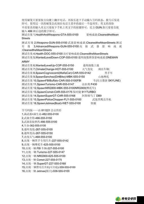 侠盗飞车无敌手秘籍详细解析 其强大功能助您称霸游戏世界